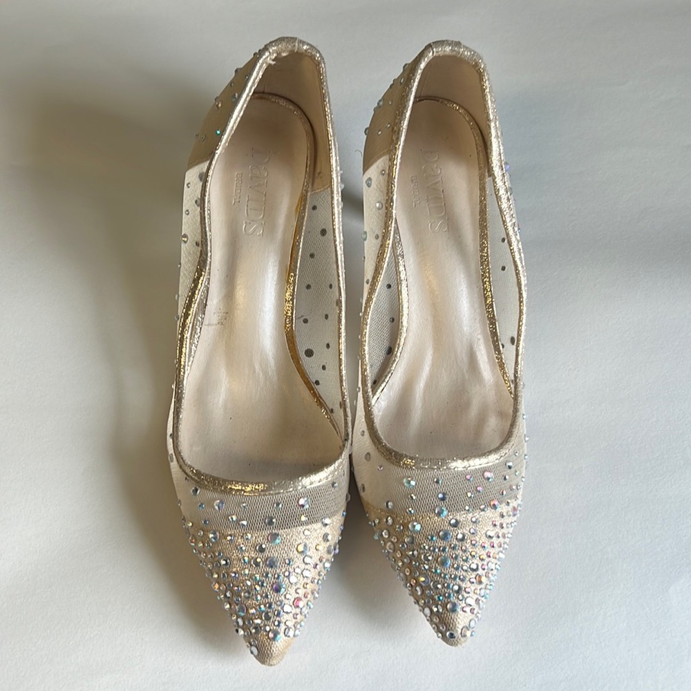 David’s Bridal Golden Heels